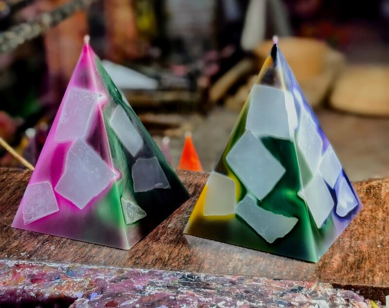 100hour Block Pyramid Candles 200highx150x150
