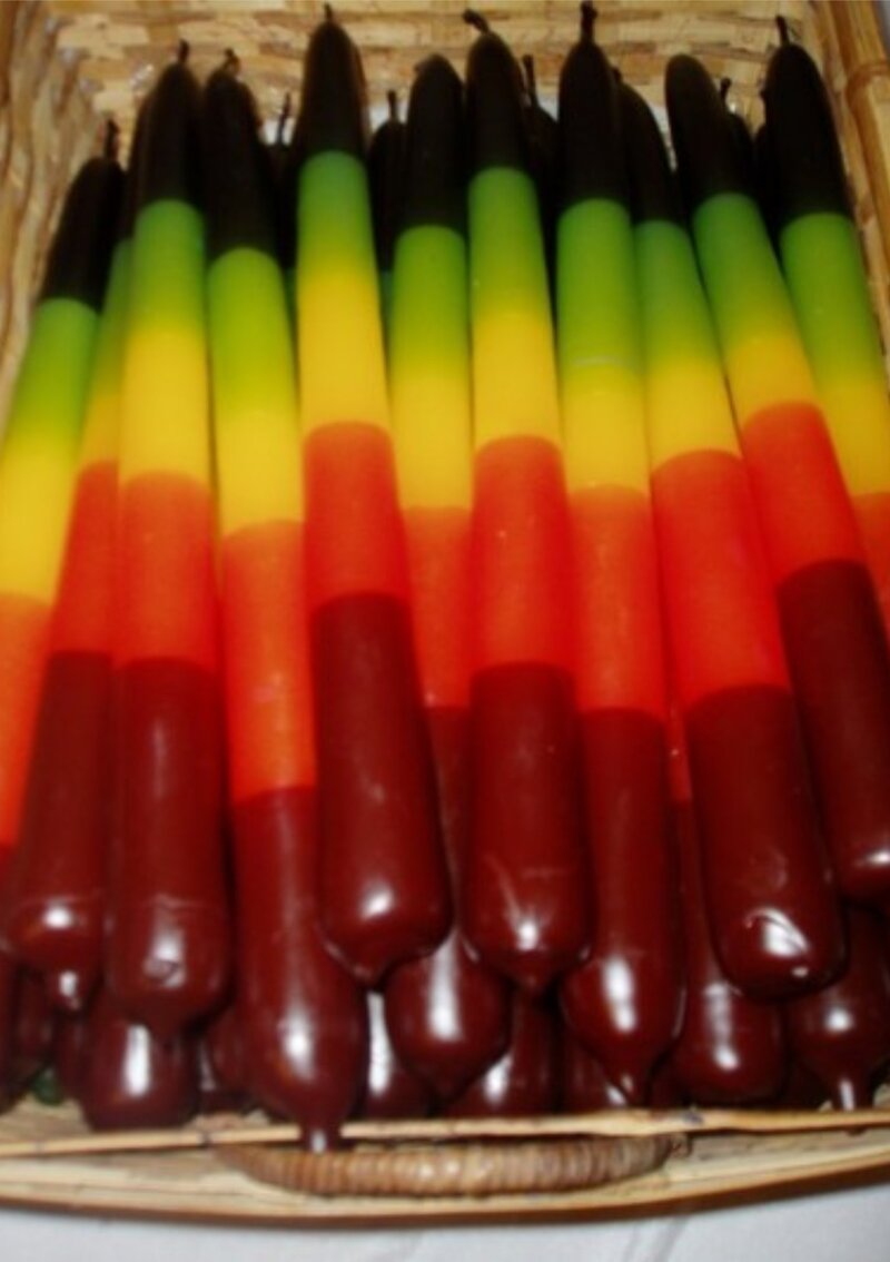 Rainbow candles