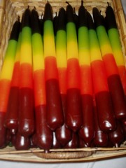 Rainbow candles